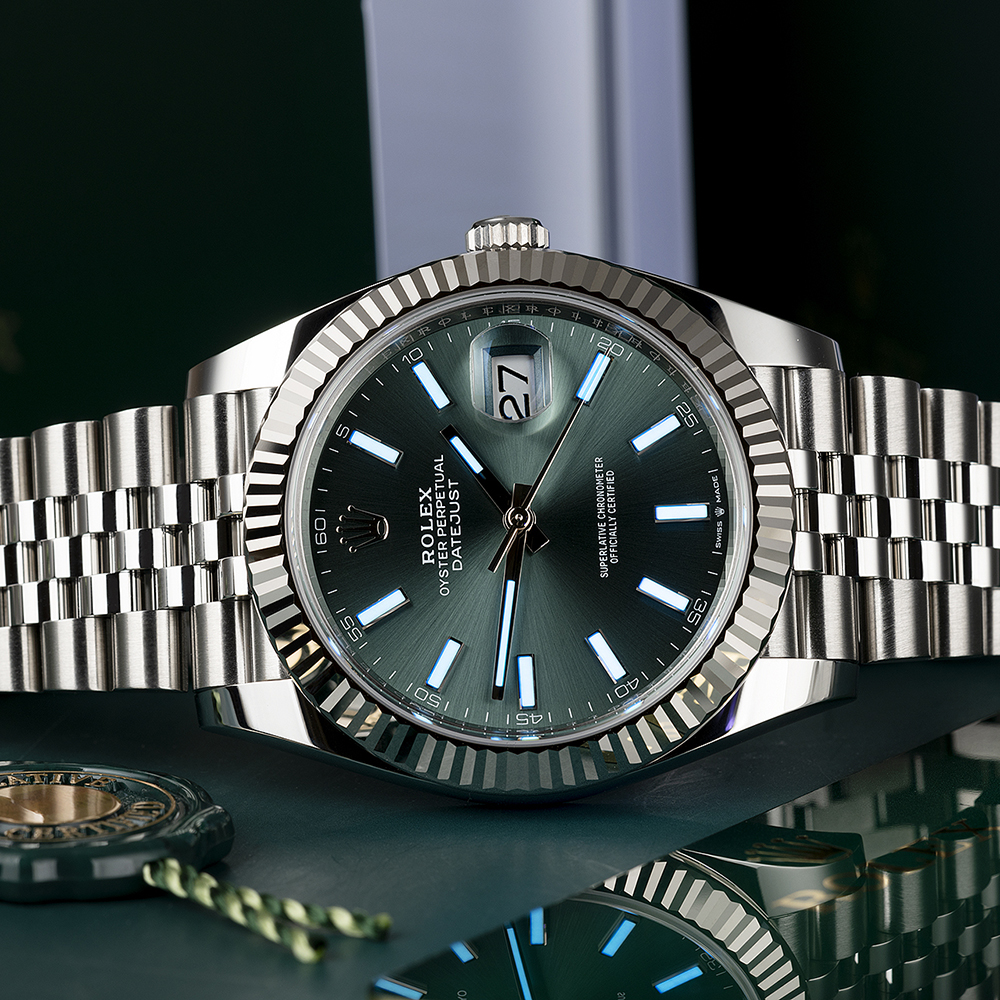Rolex Datejust 41 Mint Green Dial Steel & White Gold m126334-0028