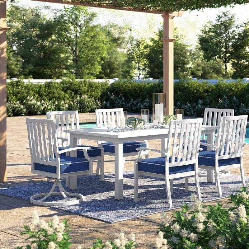 Higden Rectangular 6 - Person 70.1'' Long Dining Set with Cushions