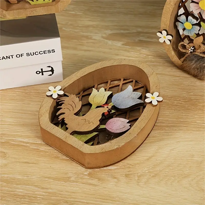 Easter Egg Shaped Wooden Ornament