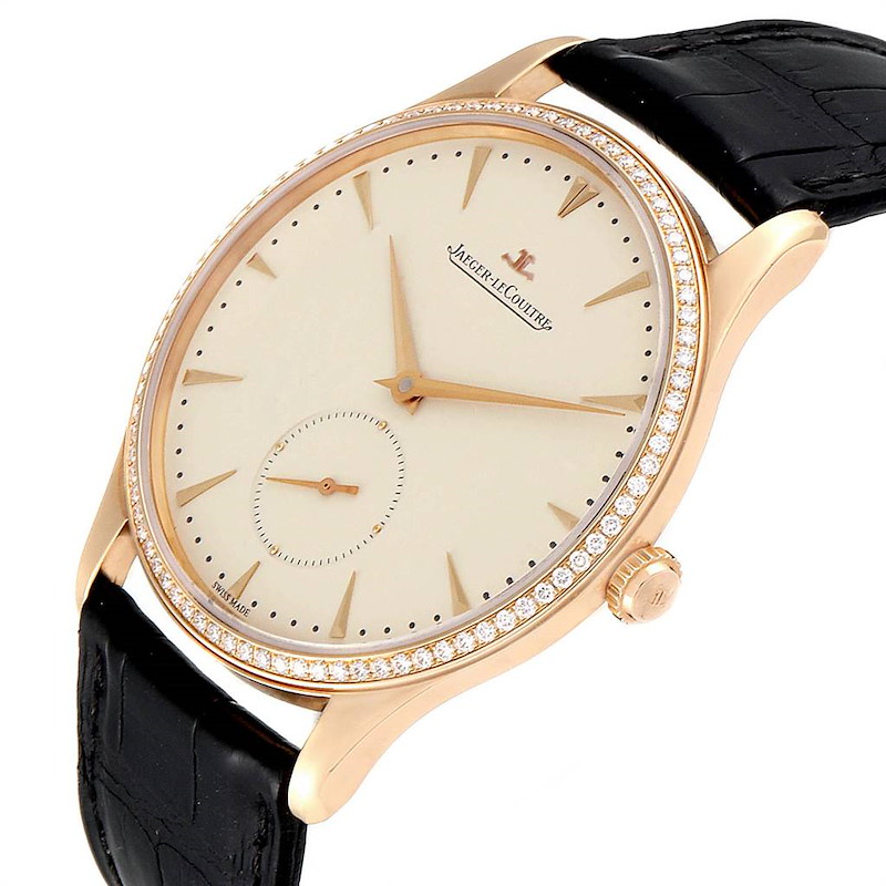 Jaeger LeCoultre Master Grande Ultra Thin 40mm Rose Gold Diamond Mens Watch Q1352502