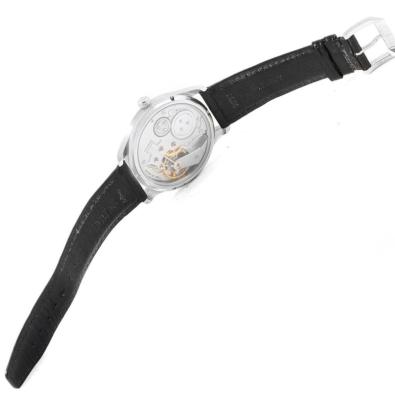 IWC Portuguese Black Dial Manual Wind Steel Mens Watch IW545407