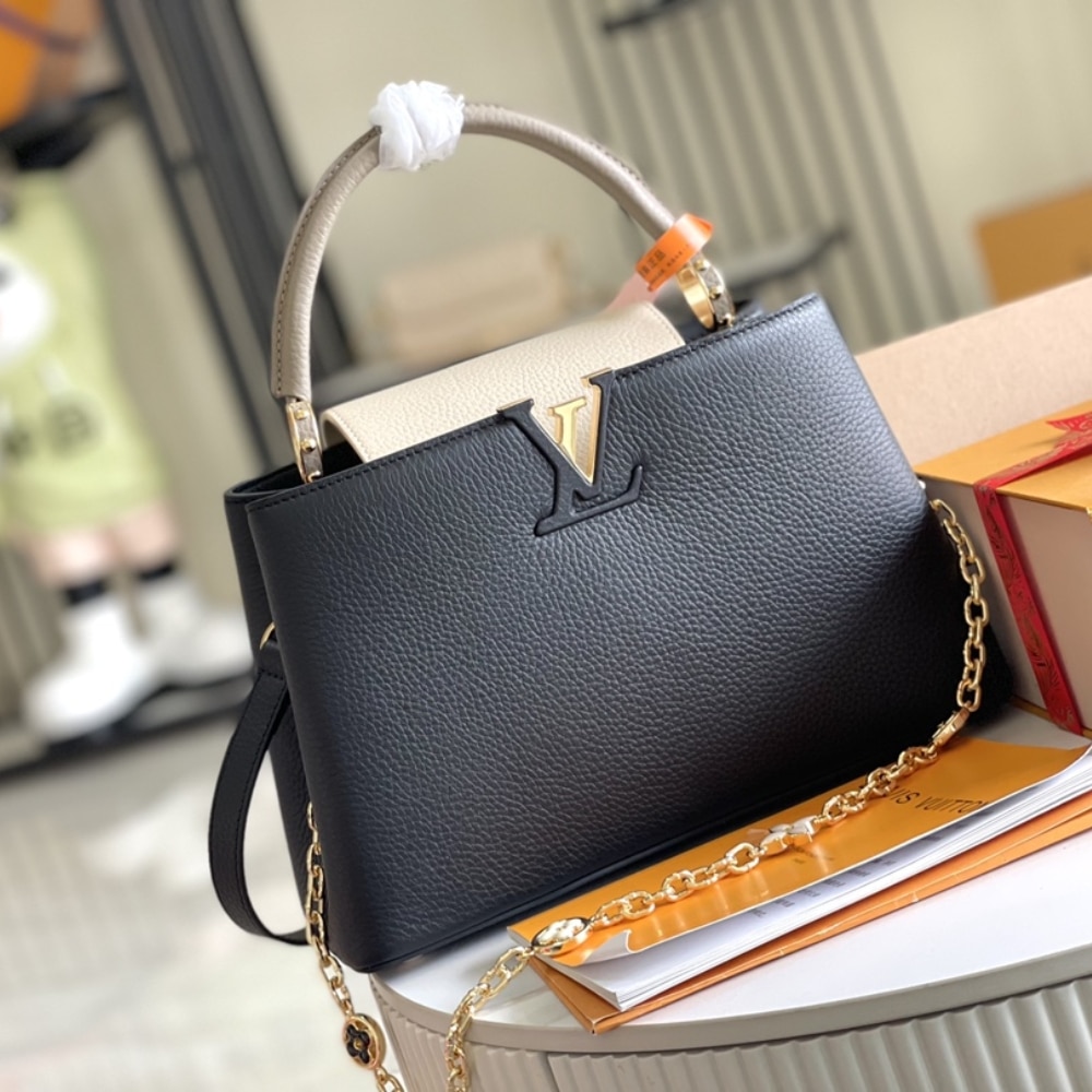 Louis Vuitton Capucines BB Bag Black And Grey 27Cm M20708