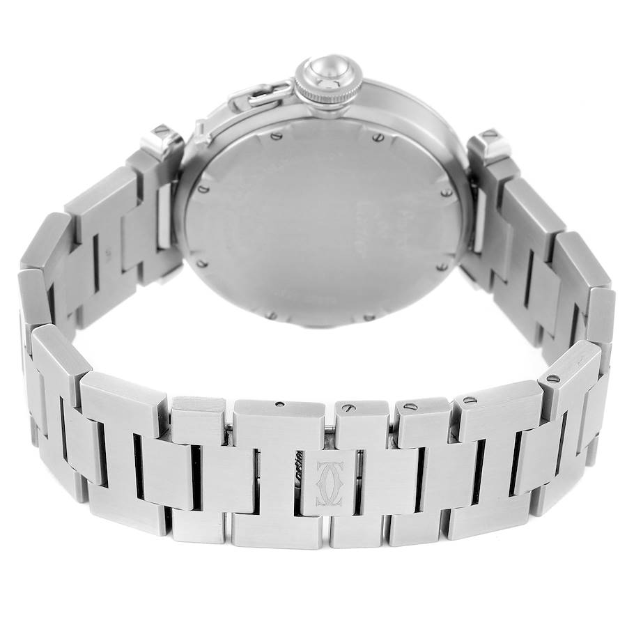 Cartier Pasha C Big Date Midsize Steel White Dial Mens Watch W31055M7