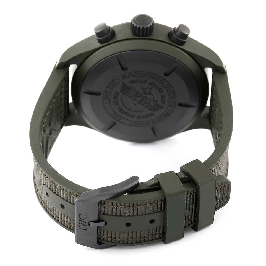 IWC Pilot Top Gun Chronograph Green Ceramic Dial Mens Watch "Woodland" IW389106