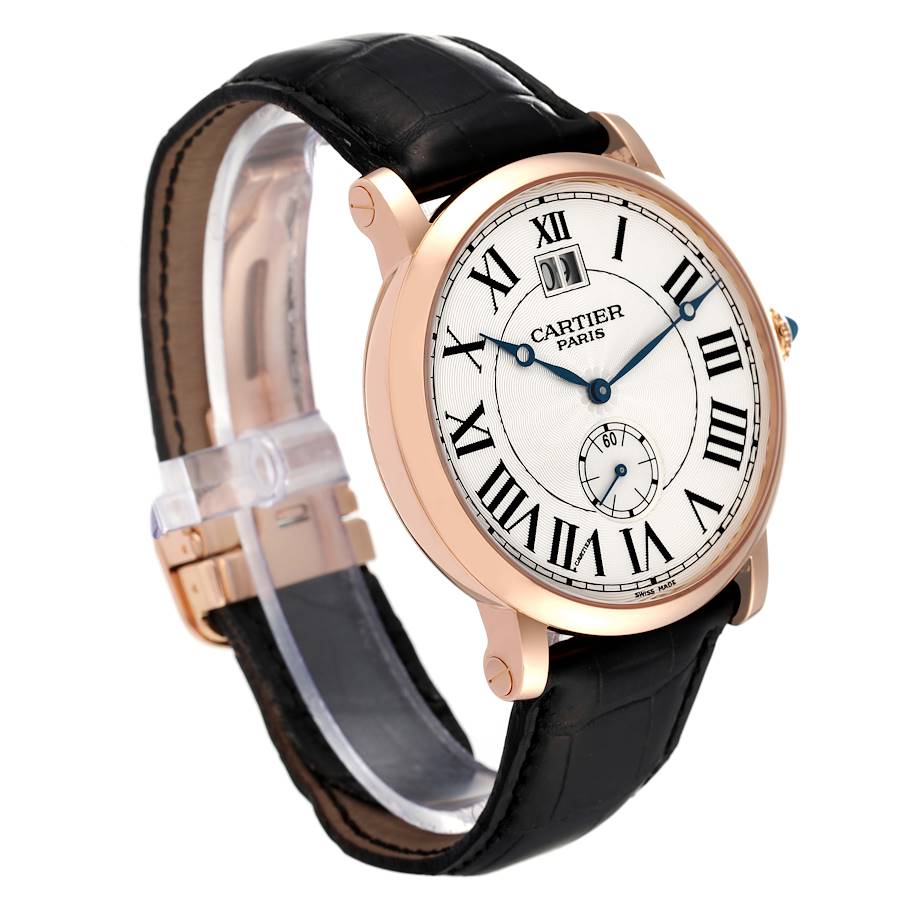 Cartier Rotonde Rose Gold Silver Dial Mens Watch W1550251