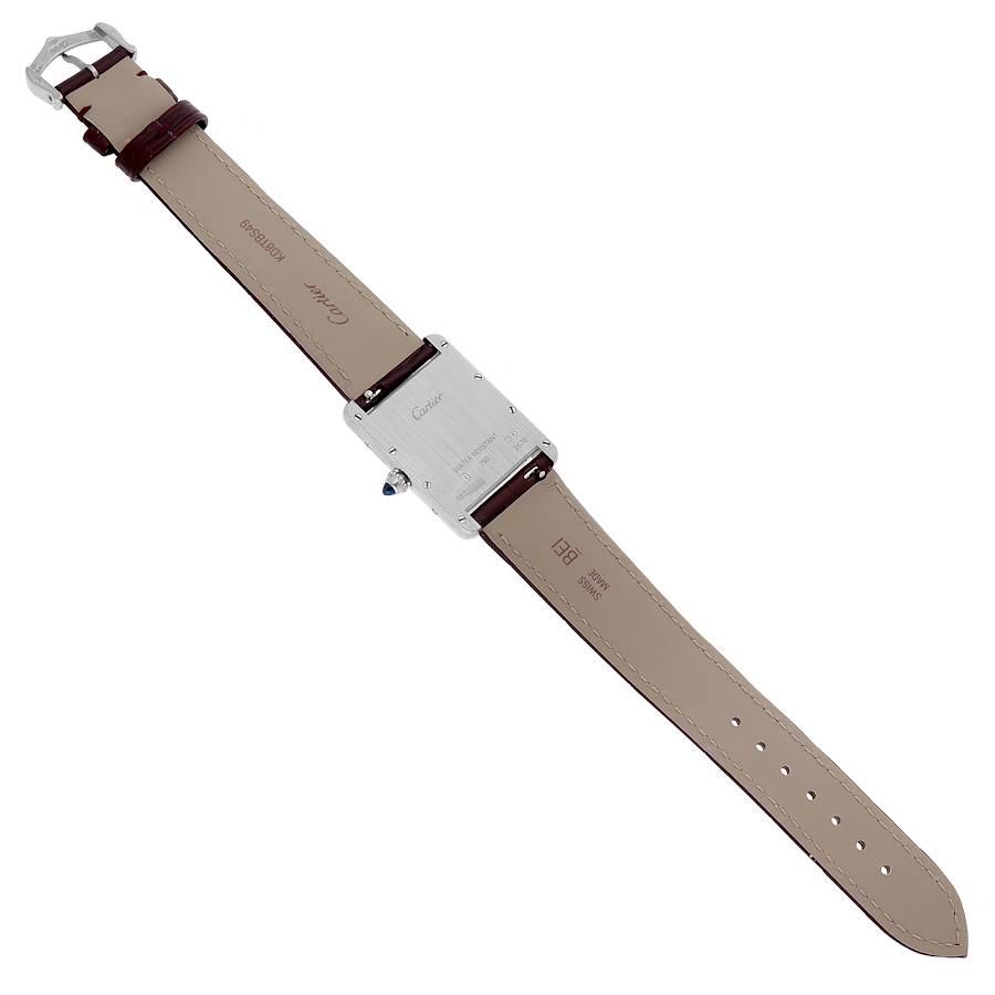 Cartier Tank Louis Large White Gold Brown Strap Mens Watch W1540956