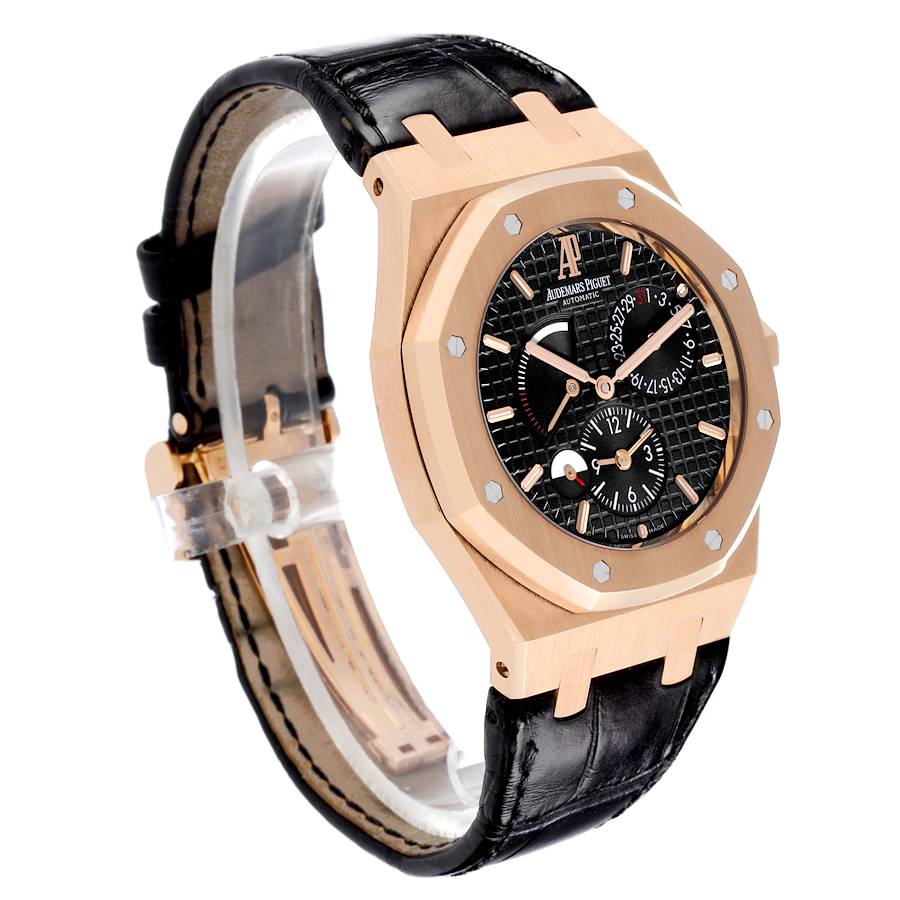 Audemars Piguet Royal Oak Dual Time Rose Gold Mens Watch 26120OR