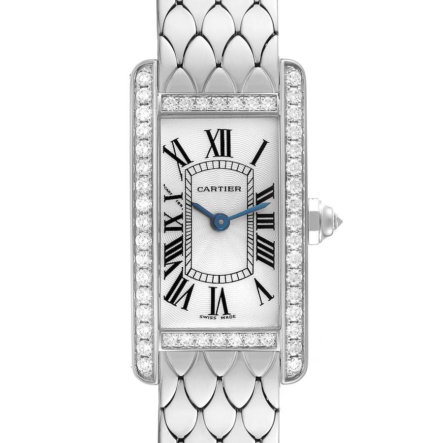 Cartier Tank Americaine White Gold Diamond Ladies Watch WB710009