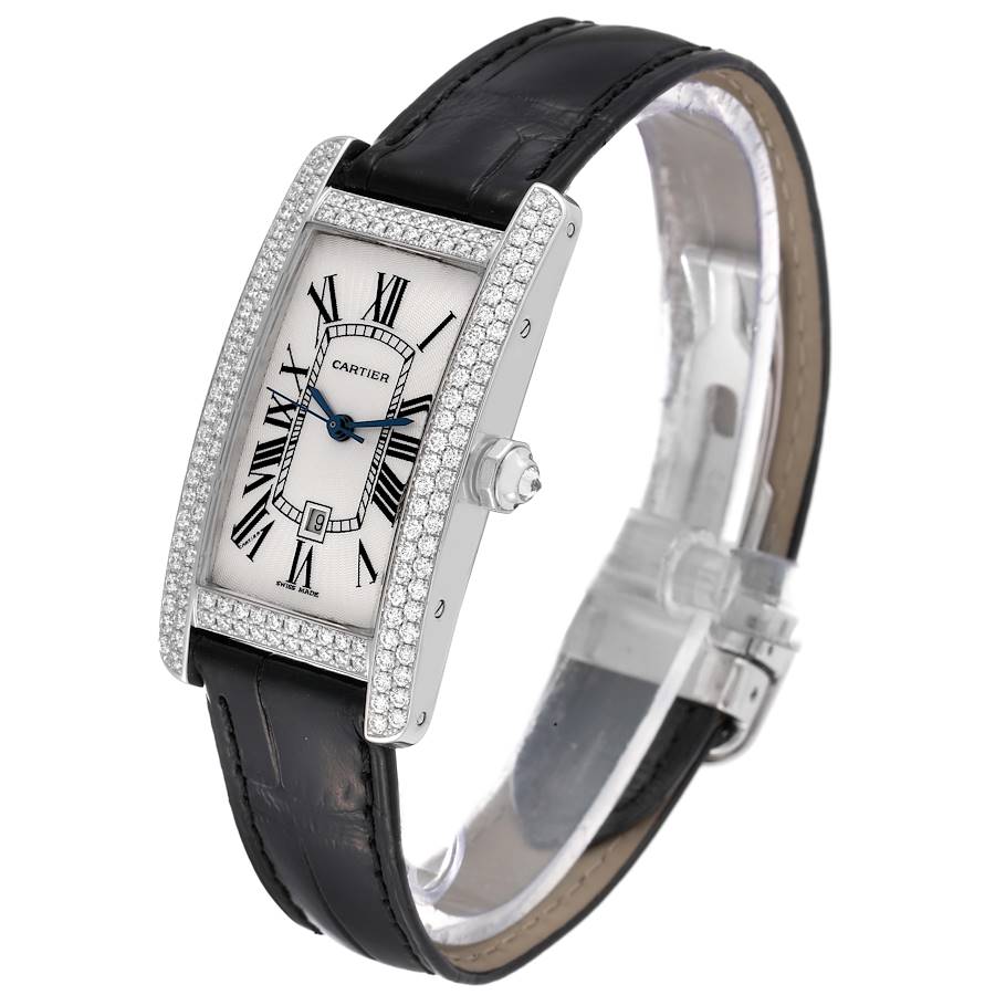Cartier Tank Americaine White Gold Diamond Ladies Watch 2490