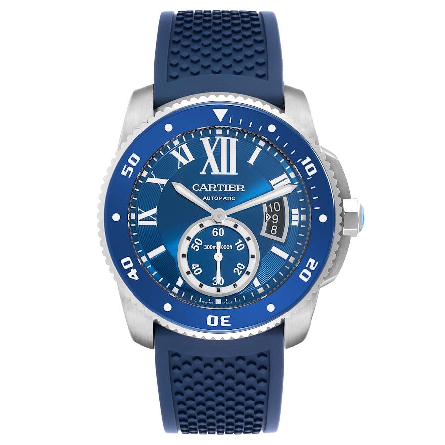 Cartier Calibre Diver Blue Dial Steel Mens Watch WSCA0010