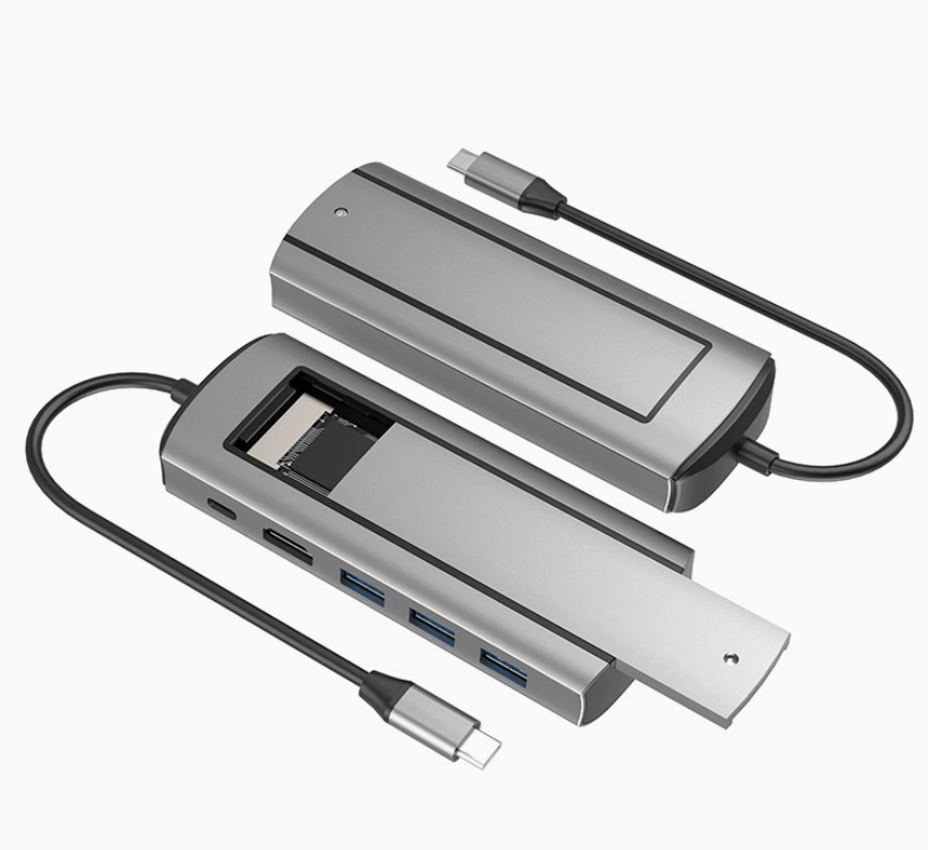 5-in-1 Aluminum USB-C Hub with M.2 SSD Enclosure