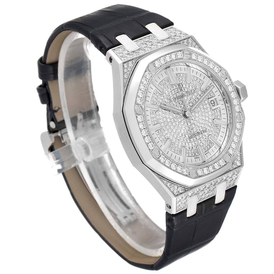 Audemars Piguet Royal Oak White Gold Diamond Mens Watch 15452BC