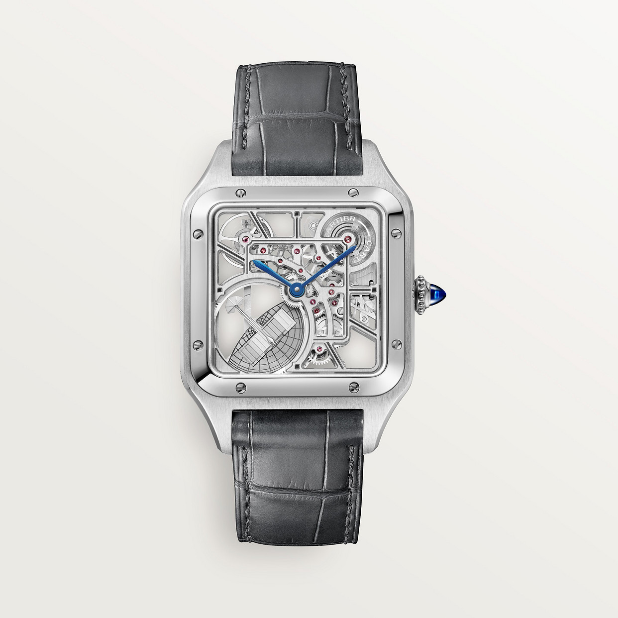 Santos-Dumont skeleton watch equipped with a micro-rotor