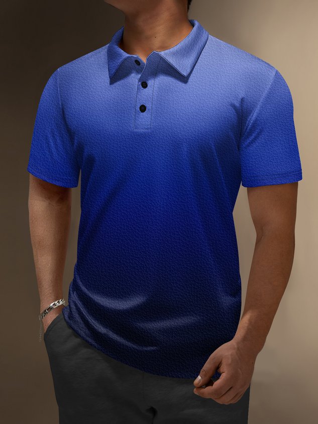 Moisture Wicking Gradient Short Sleeve Golf Polo