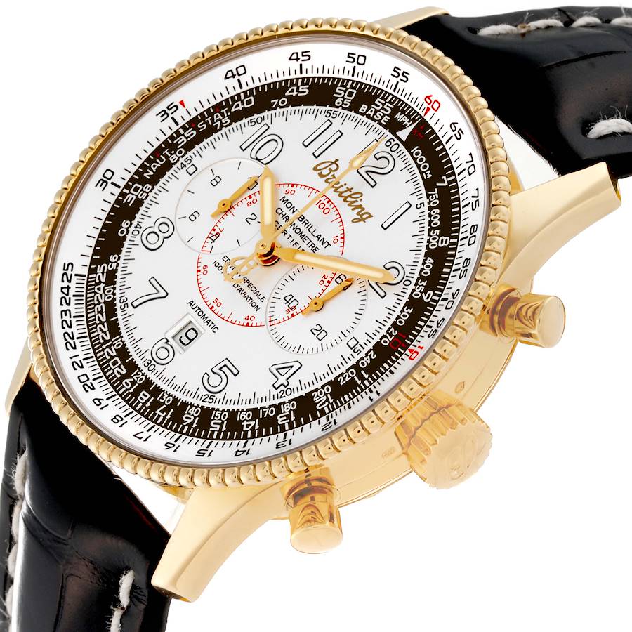 Breitling Navitimer Montbrillant Yellow Gold Limited Edition Mens Watch K21330