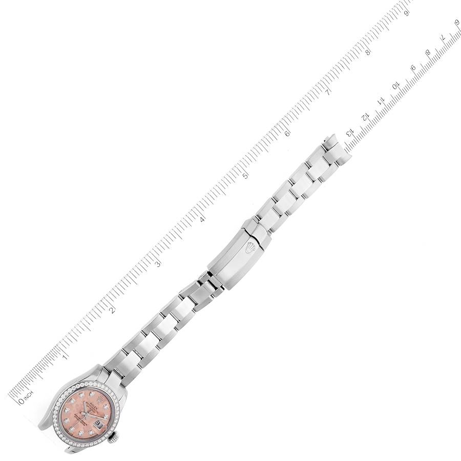 Rolex Datejust Steel Pink Gold Crystal Diamond Ladies Watch 179384