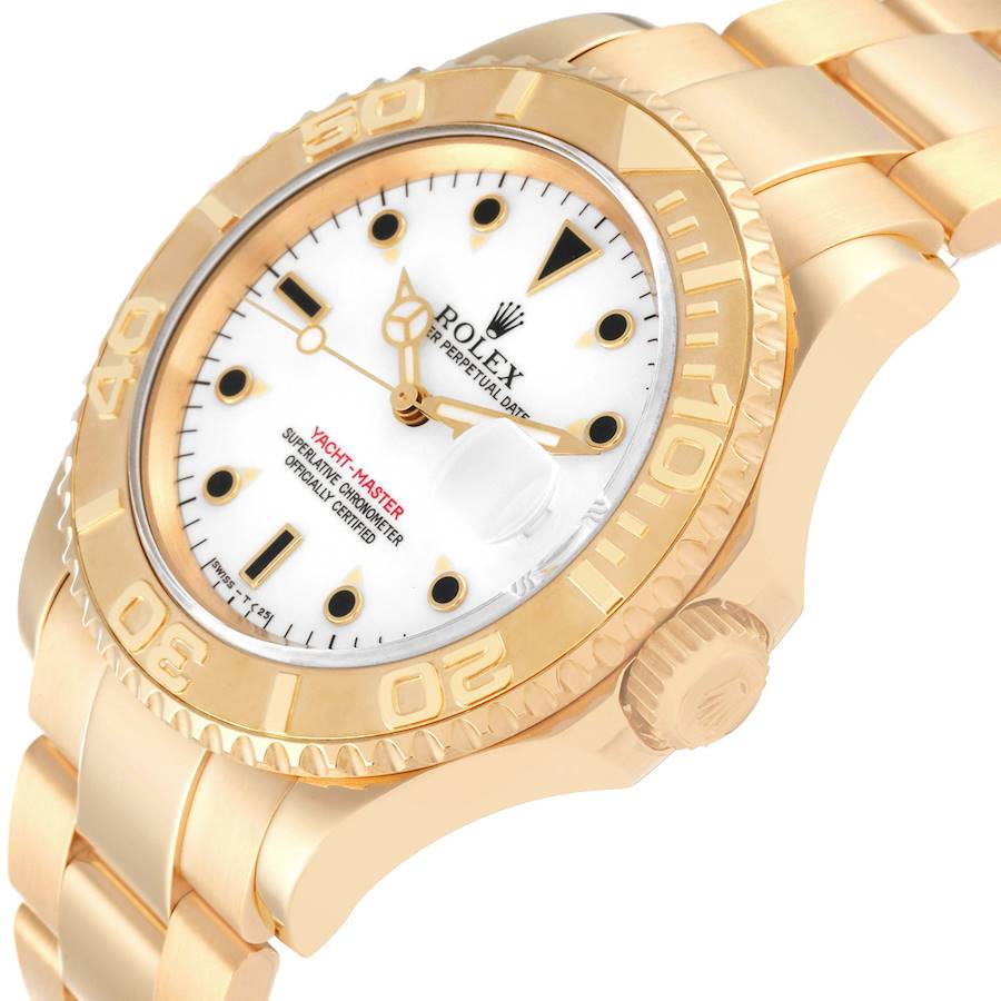 Rolex Yachtmaster 40mm Yellow Gold White Dial Mens Watch 16628