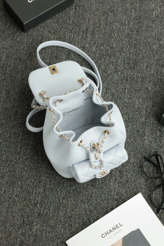 CHANEL 23A Backpack Small Light Blue