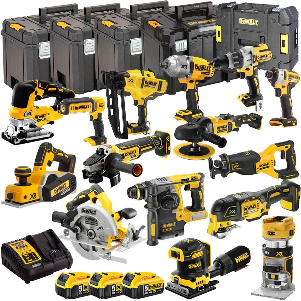 Dewalt 18V 15 Piece Power Tool Kit with 3 x 5.0Ah Batteries DEWKIT25