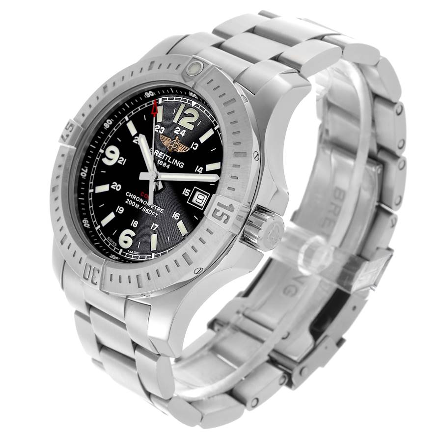 Breitling Colt Black Dial Steel Quartz Mens Watch A74388