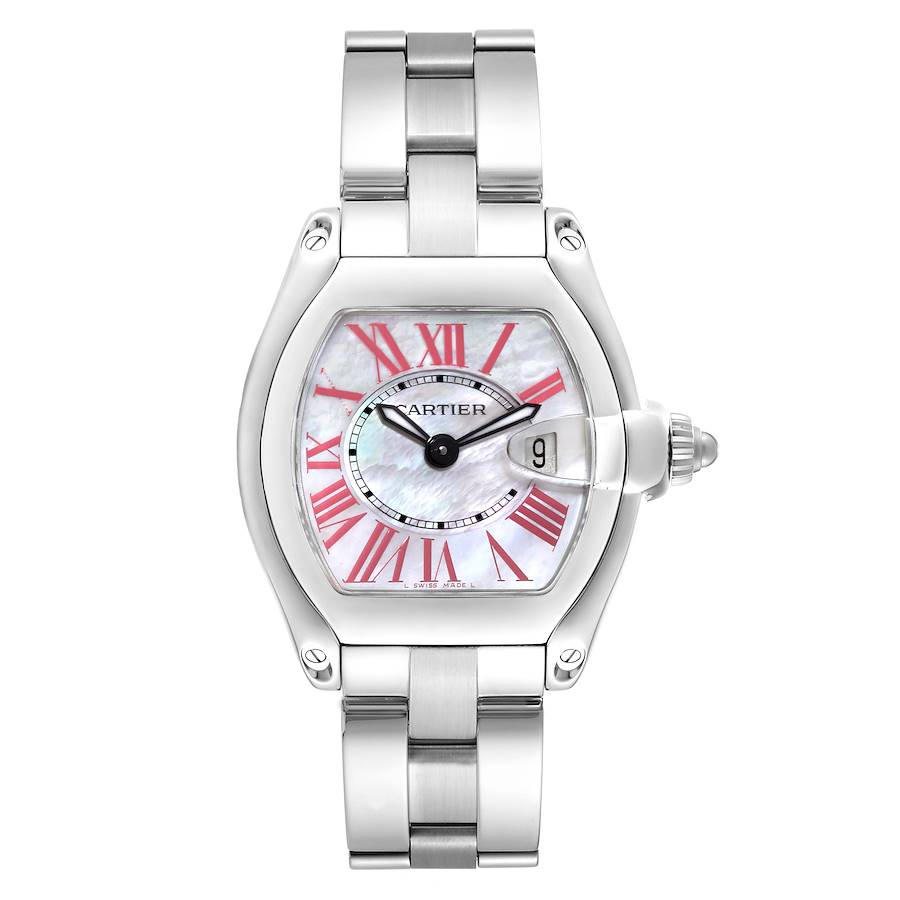 Cartier Roadster Mother of Pearl Dial Steel Ladies Watch W6206006