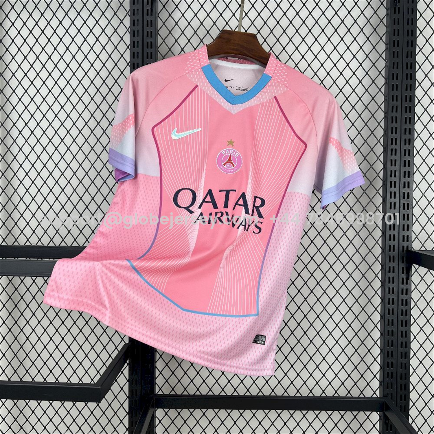 Paris Saint-Germain PSG 25-26 T90 White Lines Pink Gradient Special Jersey - Fans Version