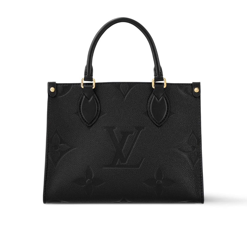 Louis Vuitton Onthego PM Monogram Empreinte Leather Tote Bag Black 25cm M45653