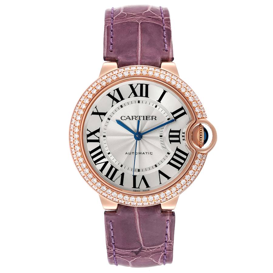 Cartier Ballon Bleu Automatic Rose Gold Diamond Ladies Watch WE900551