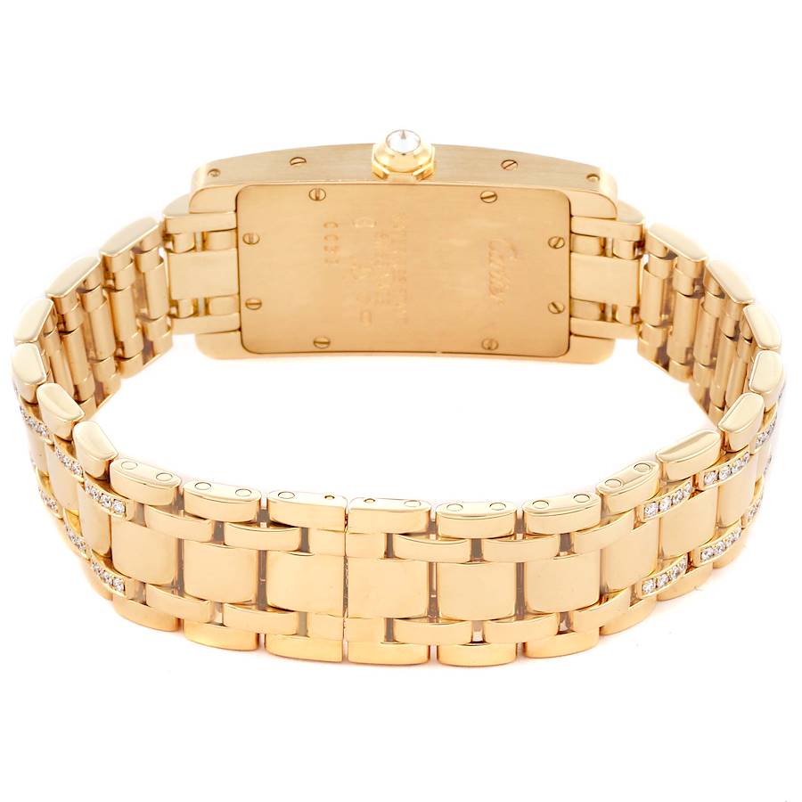 Cartier Tank Americaine Yellow Gold Diamond Ladies Watch WB7025JL