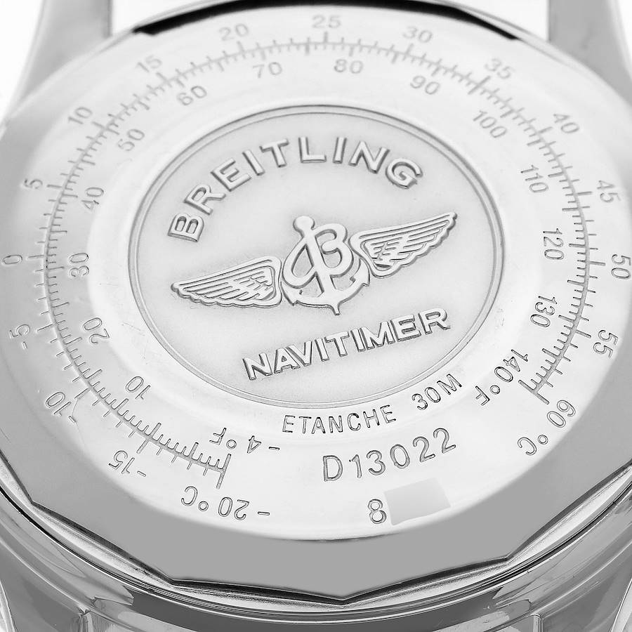 Breitling Navitimer II Steel 18K Yellow Gold Silver Dial Mens Watch D13022