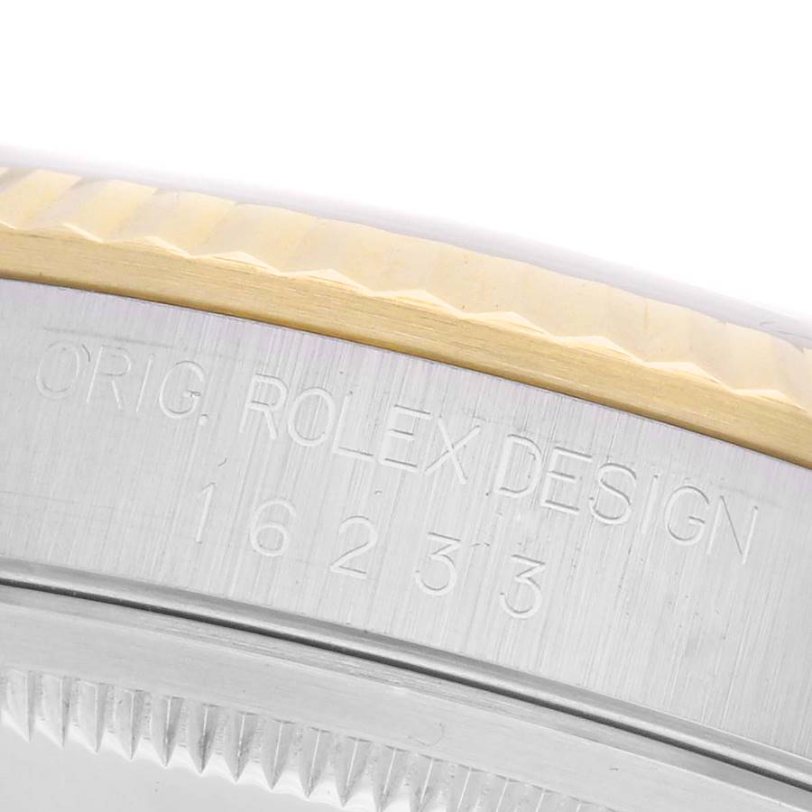 Rolex Datejust Steel Yellow Gold White Diamond Dial Mens Watch 16233