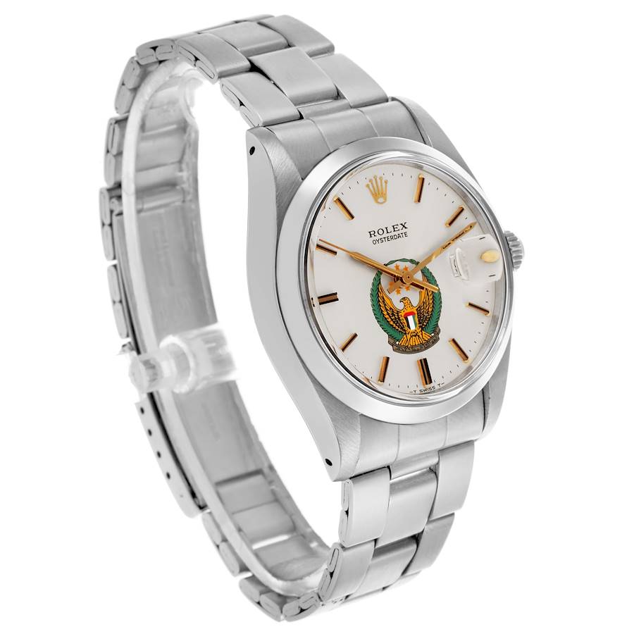 Rolex OysterDate Precision UAE Armed Forces Dial Vintage Steel Mens Watch 6694