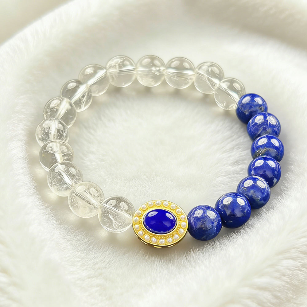 Clear Quartz & Lapis Lazuli Bracelet | Clarity, Protection & Spiritual Alignment
