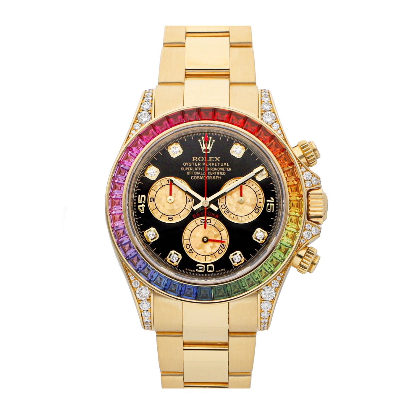 ​Rollie-The Crown Cosmograph Daytona 116595RBOW 40mm Everose Gold Rainbow Sapphire Watch