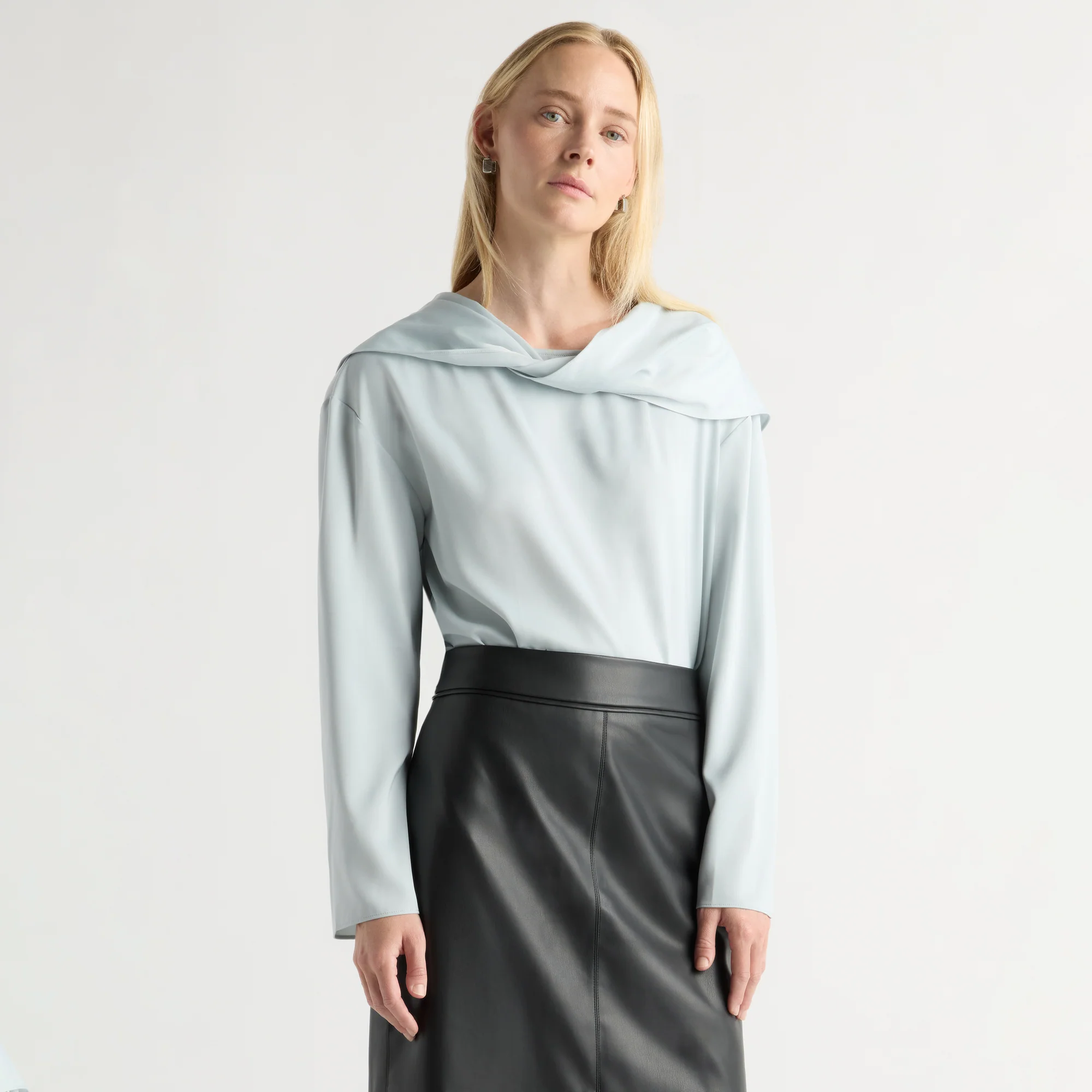 Fawn Twist Scarf-Neck Blouse