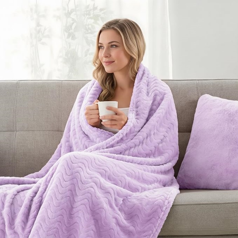 VELVETIER Mezcla Fleece Throw Blanket for Couch