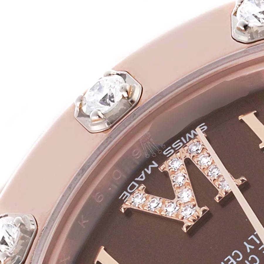 Rolex Pearlmaster Chocolate Dial Rose Gold Diamond Ladies Watch 81315
