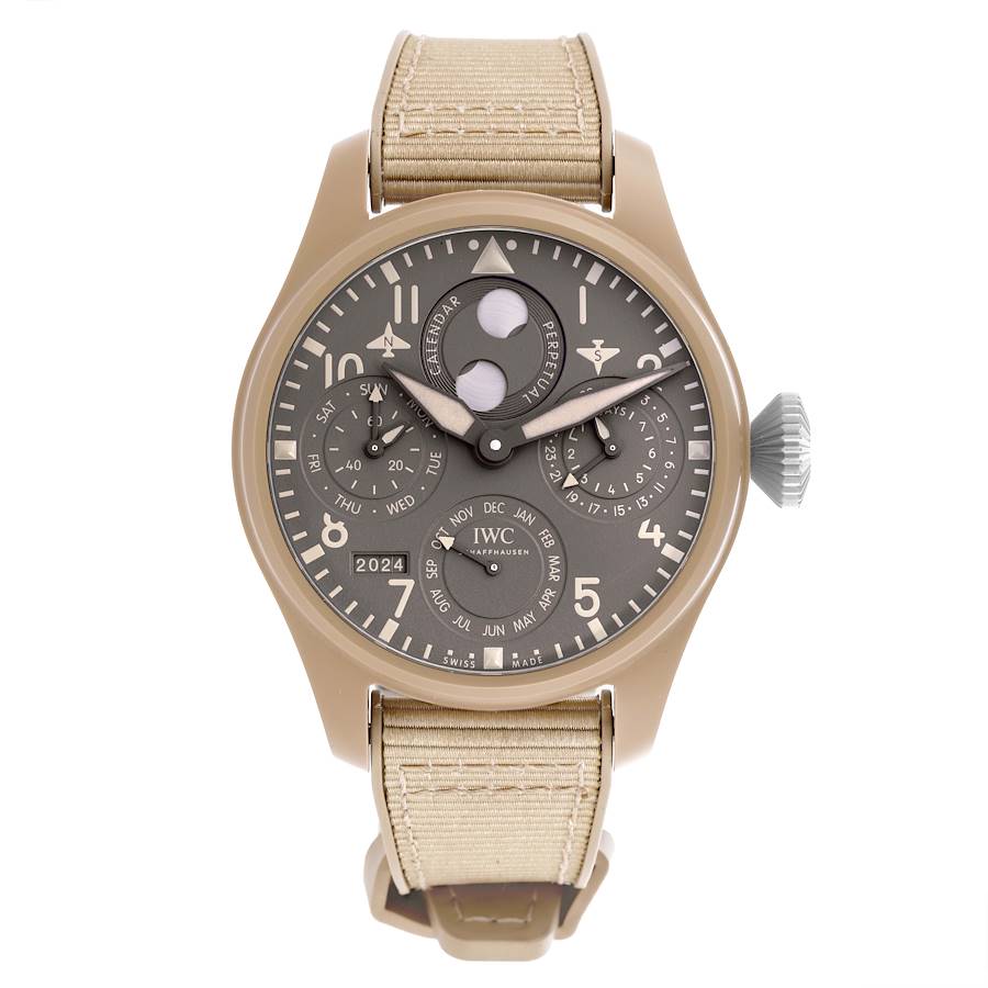 IWC Pilot Perpetual Calendar Mojave Desert Ceramic Mens Watch IW503004