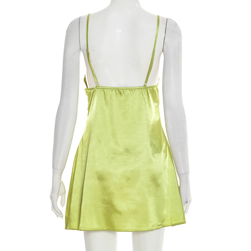 Women Sexy Lace Mini Halter Dress