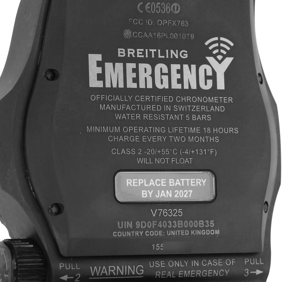 Breitling Emergency II Night Mission Mother Of Pearl Dial Titanium Watch V76325
