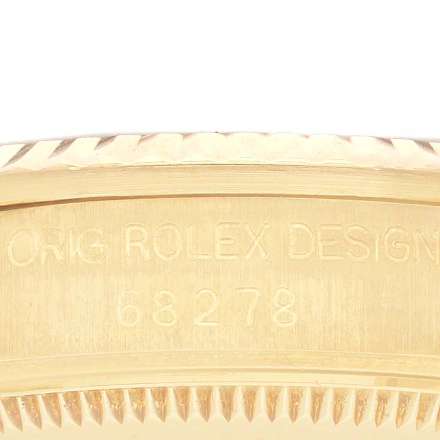 Rolex President Datejust Midsize Red Diamond Dial Yellow Gold Ladies Watch 68278