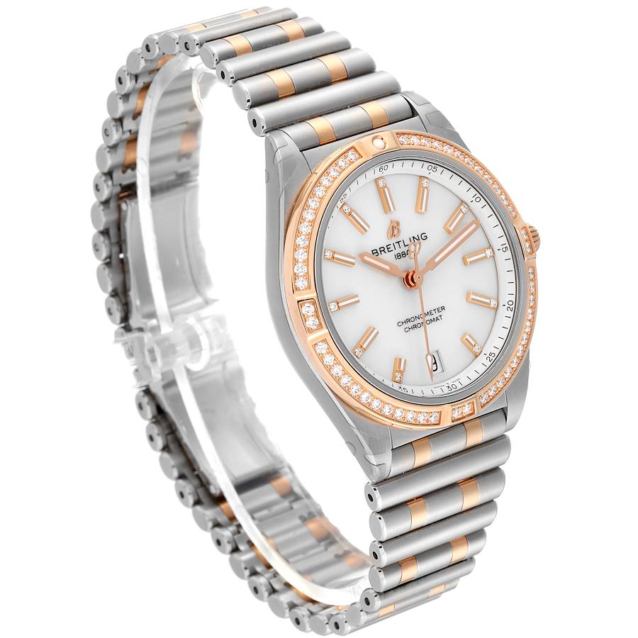 Breitling Chronomat 36 Diamond Dial Steel Rose Gold Ladies Watch U10380