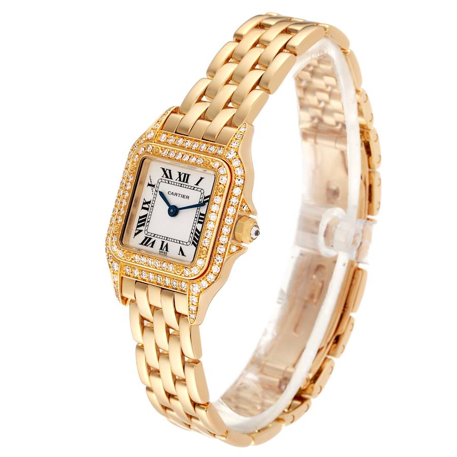 Cartier Panthere 18k Yellow Gold Diamonds Ladies Watch WF3072B9
