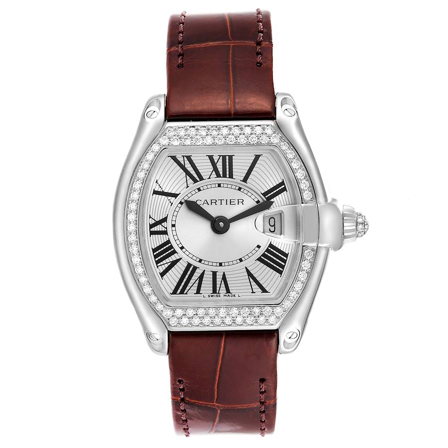 Cartier Roadster Small White Gold Diamond Bezel Ladies Watch WE500260