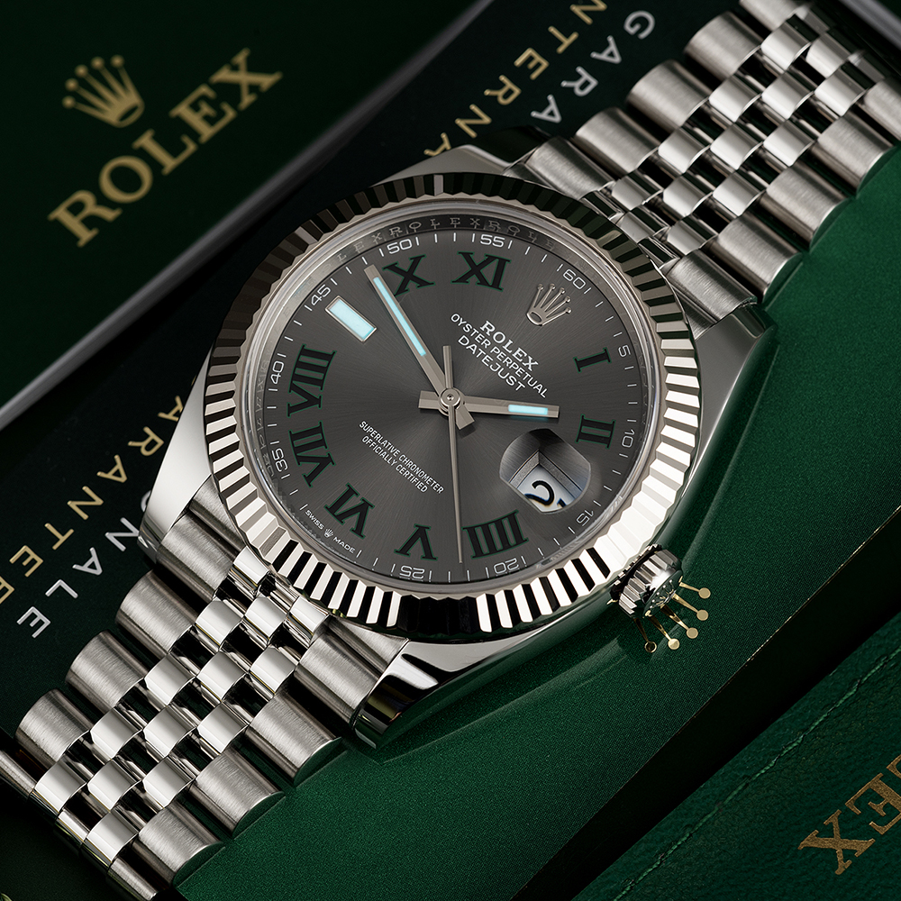 Rolex Datejust 41mm Wimbledon Slate Dial Jubilee Bracelet 126334-0022