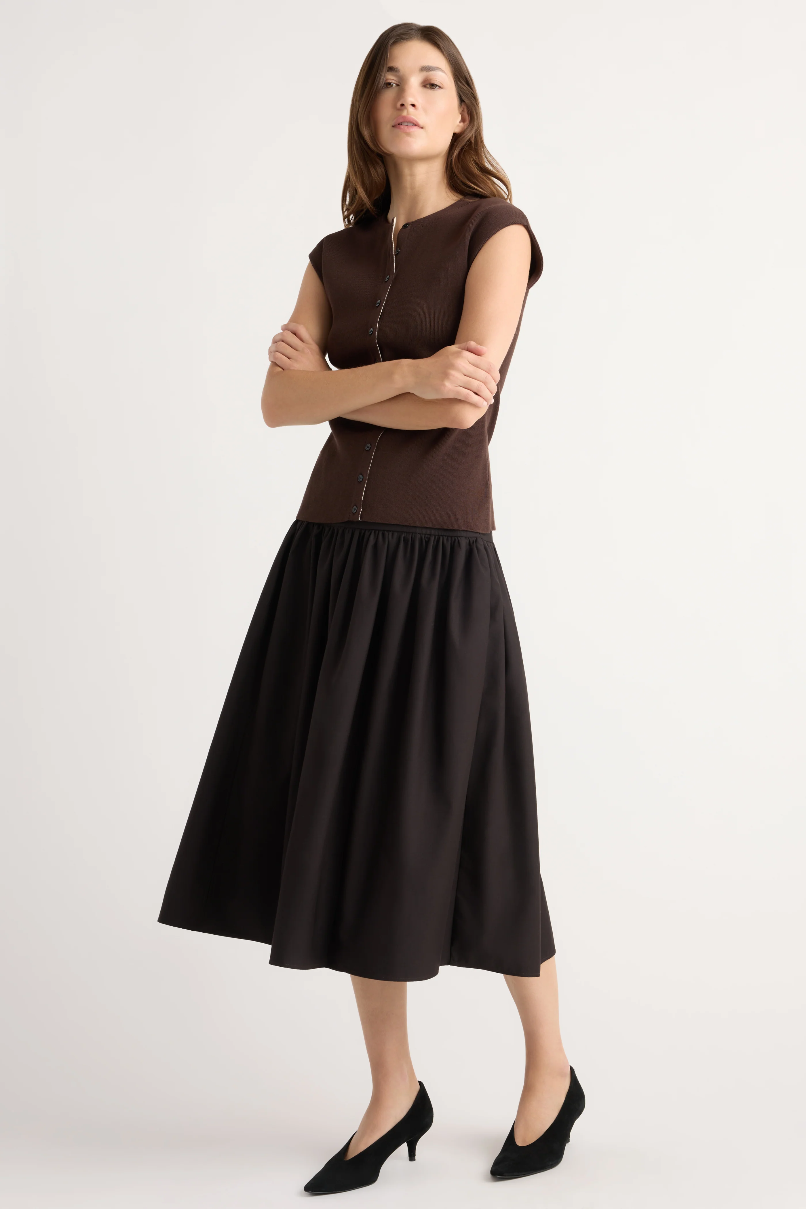 Blair Drop-Waist Suiting Skirt