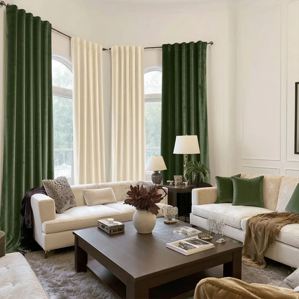 Custom Velvet Luxury Blackout Curtains  (2 Panels) - Back Tab & Rod Pocket