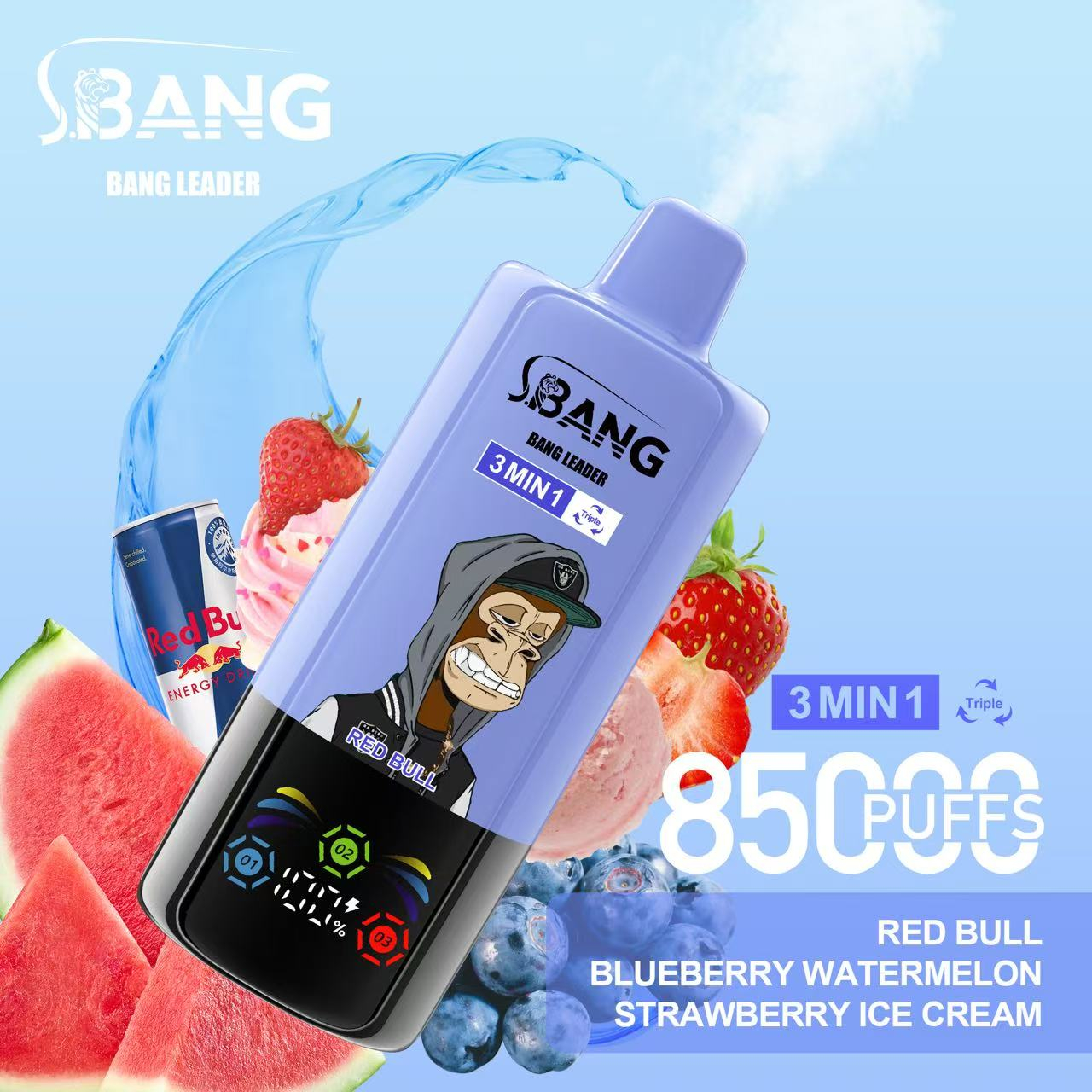 Bang Leader 85K Puffs 3-in-1 Prefilled Vape Device - 3 Flavours, Rechargeable, 850mAh