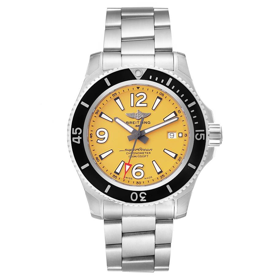 Breitling Superocean II Yellow Dial Steel Mens Watch A17367