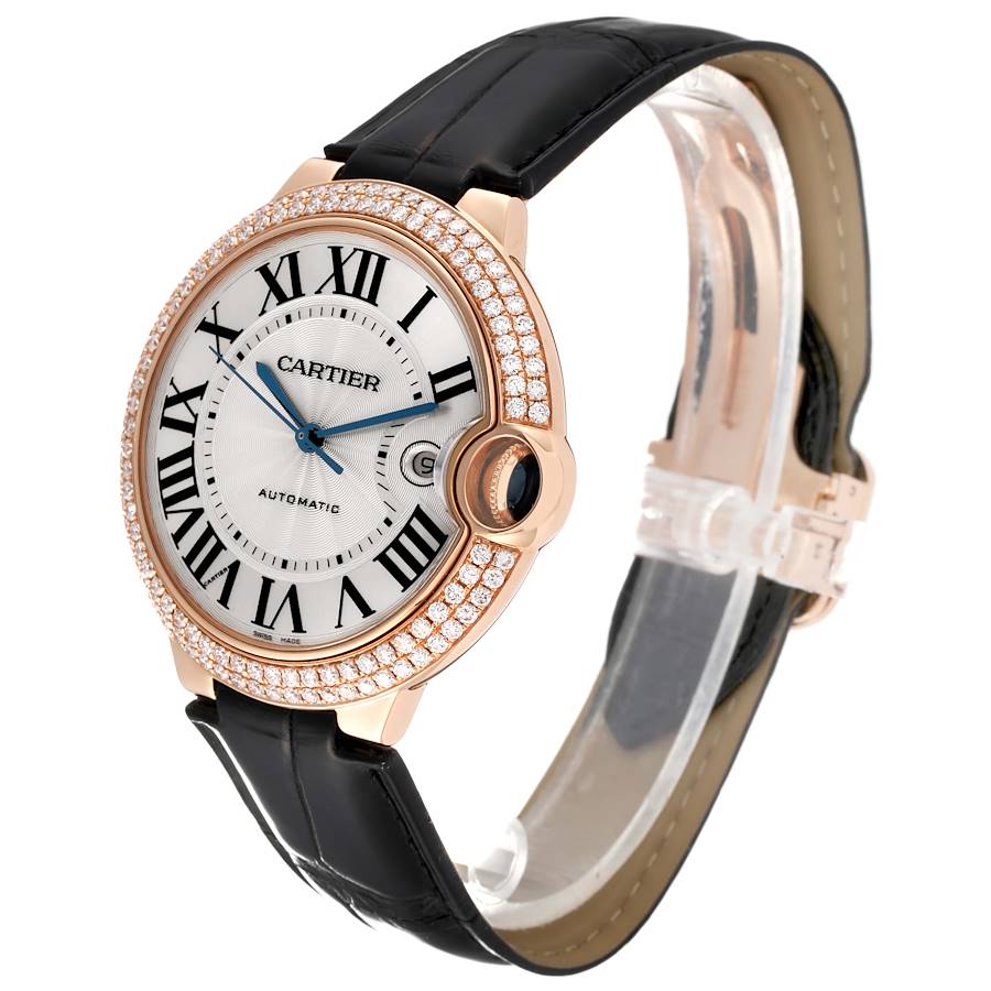 Cartier Ballon Bleu 42 Rose Gold Diamond Mens Watch WE900851